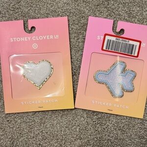 Stoney Clover Lane Glitter Heart and Airplane Patches